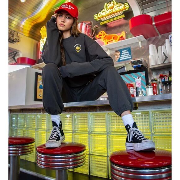 New Mayfair Group Made You Smile Jet Sweatpants - Picture 4 of 9